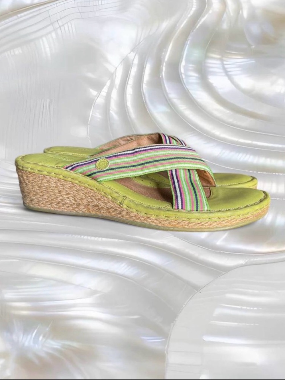 Y2K Born Drilles Leather Espadrille Wedges - Picture 4 of 6
